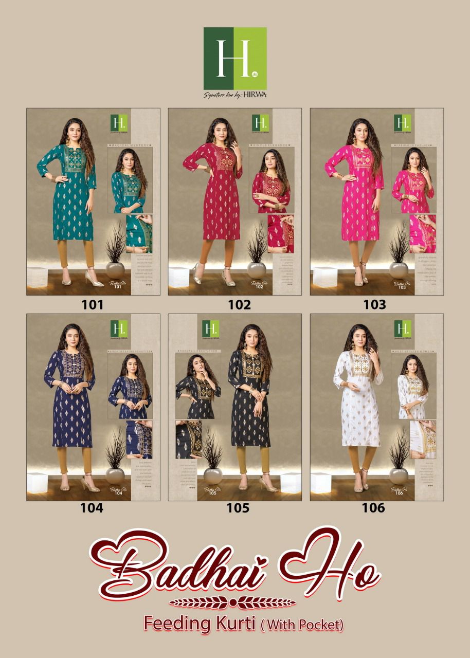 Hirva Badhai Ho Printed Regular Wear Kurtis Collection